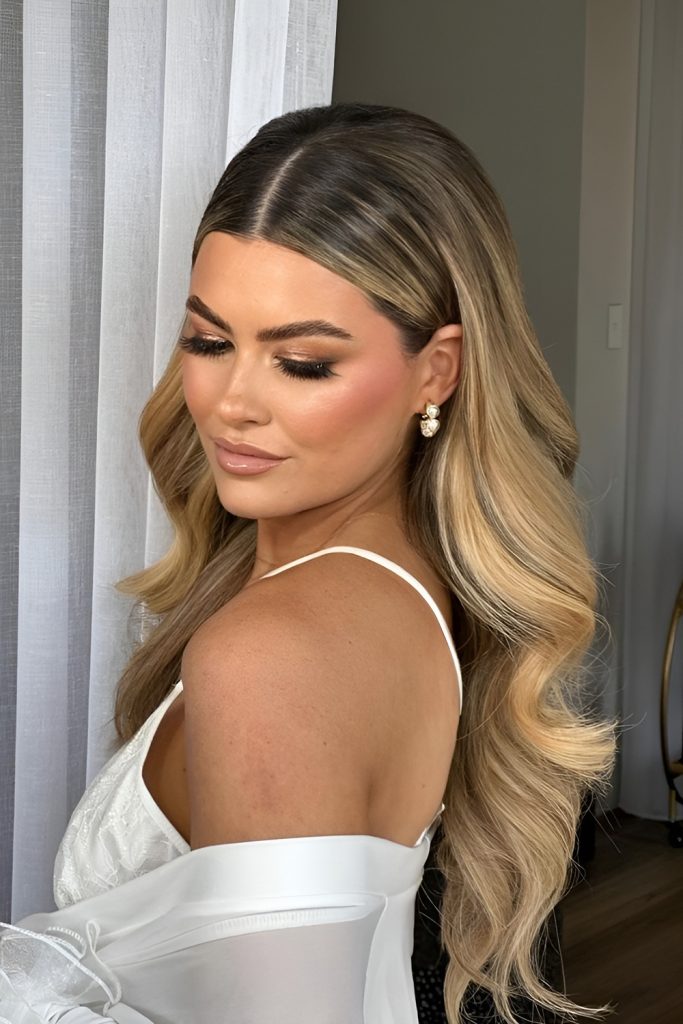 Side Swept Curls for Glamorous, Red Carpet Elegance