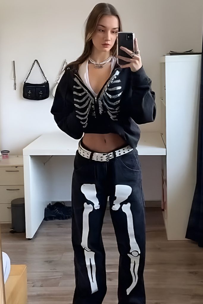 Skeleton Print Outfits That Dance in the Dark