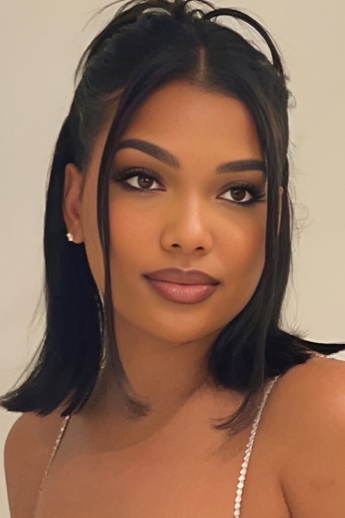 Smooth Center Parted Bob with Tucked Ends