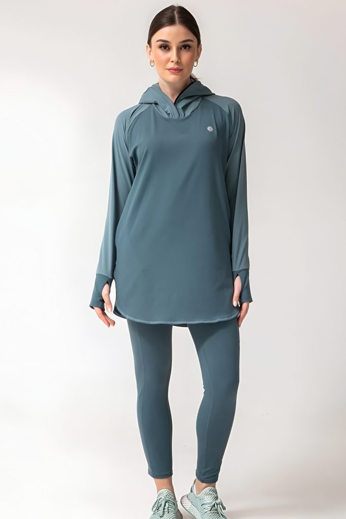 Soft Hoodie Dress with Thermal Leggings