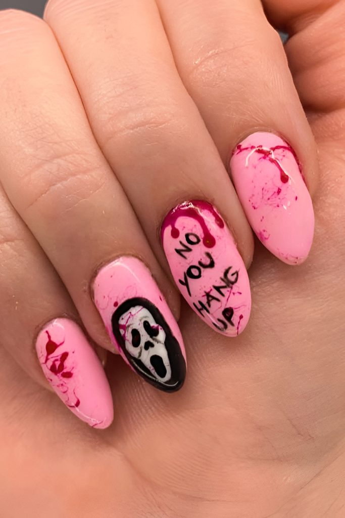 Soft Pink Nails with Creepy Cute Eyeballs