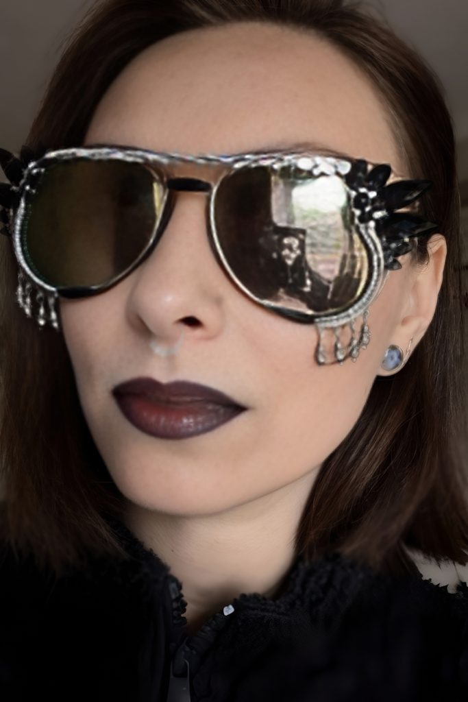 Statement Sunglasses and Futuristic Face Gems