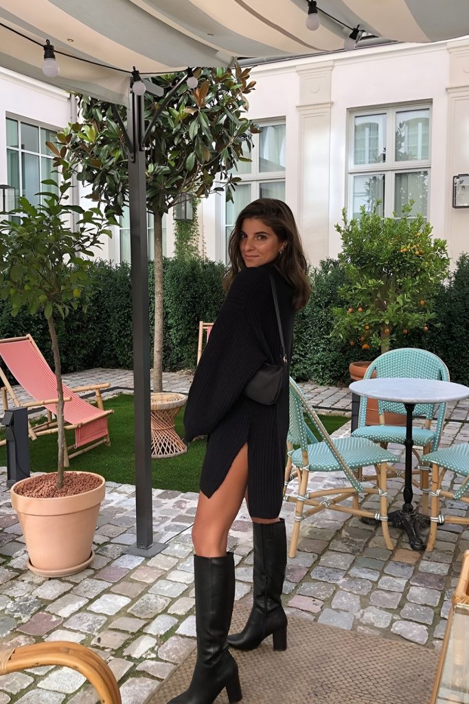 Stylish Sweater Dresses With Knee High Boots