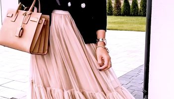 Tulle Skirt with Sleek Bodysuit for Whimsy