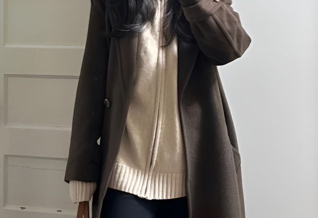 Wool Coat Over a Casual Thanksgiving Ensemble