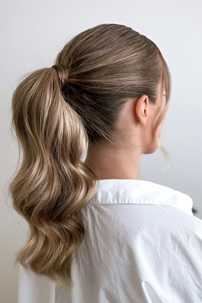 Wrapped Hair Tie High Ponytail