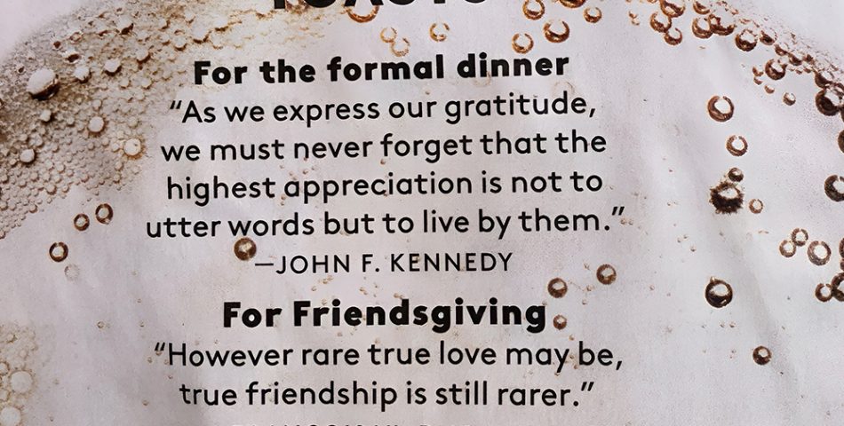 A Thanksgiving Toast of Gratitude