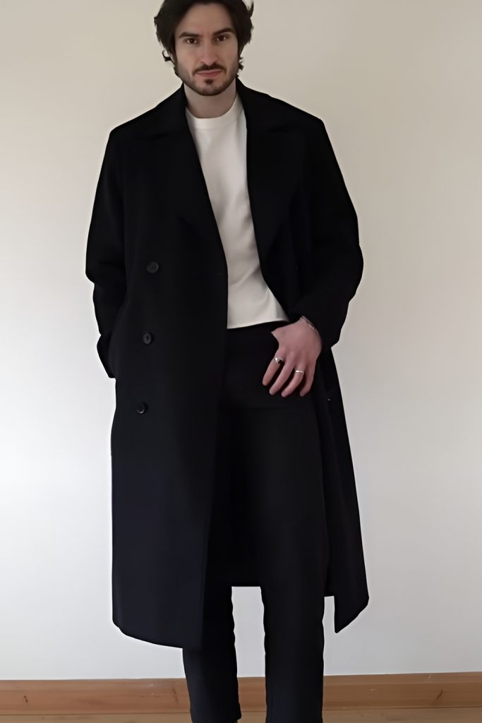 Black Overcoat and Chelsea Boots