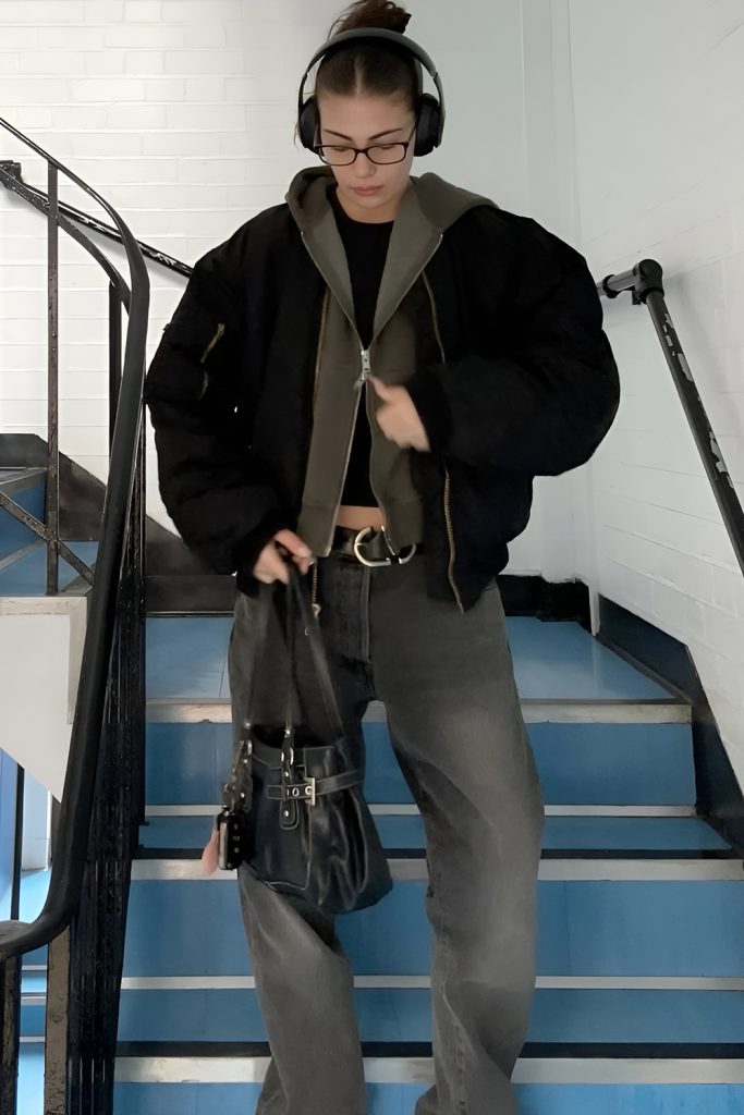 Bomber Jacket and Slim Jeans for Sleek Streetwear