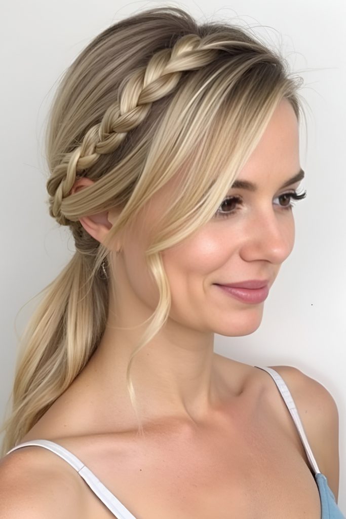 Braided Low Pony with Fall Accessories