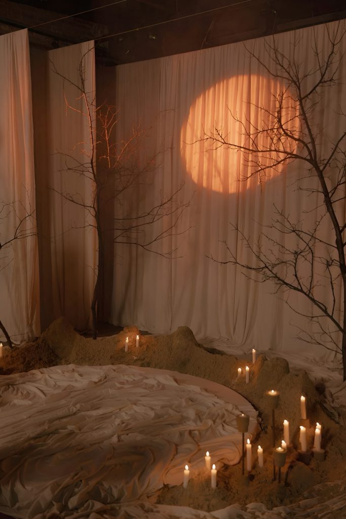 Candlelit Backdrop for Evening Warmth