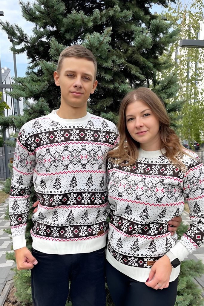 Couples in Coordinated Sweaters