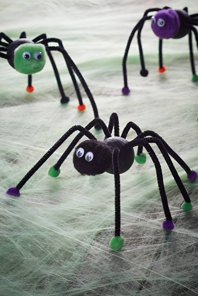 Creepy Crawly Spiders Made from Pipe Cleaners