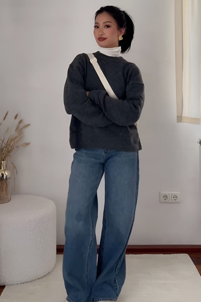 Dress Down Denim with a Turtleneck for Savvy Casual