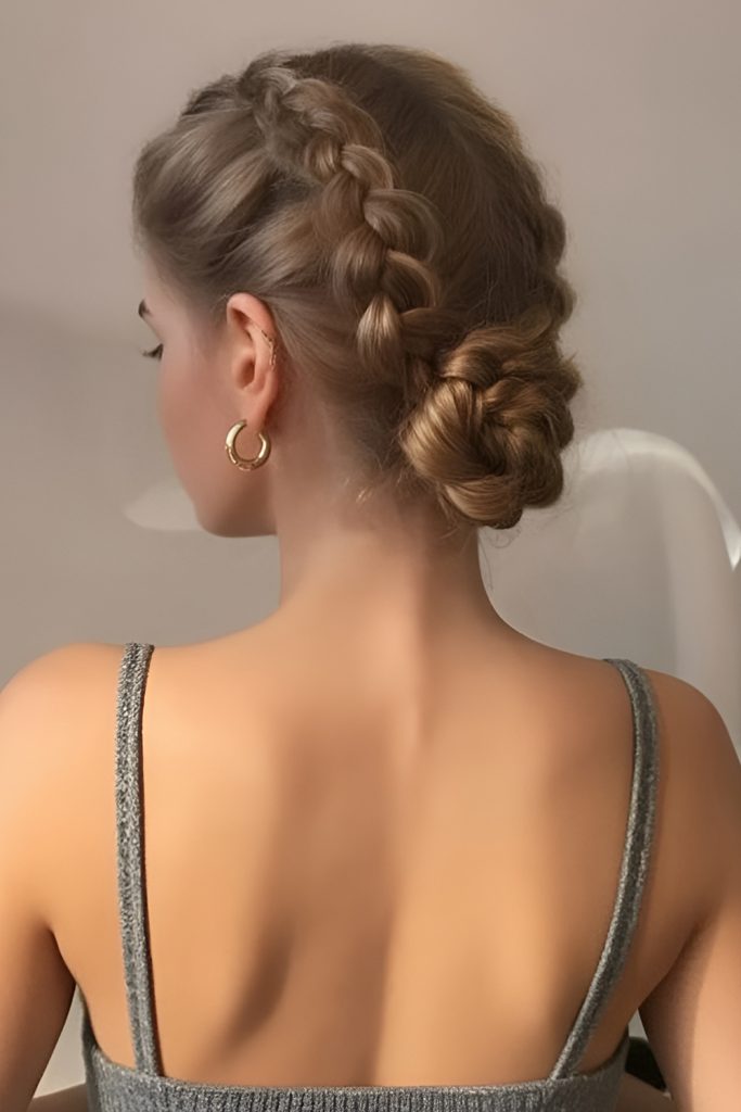 Dutch Braids into Low Bun