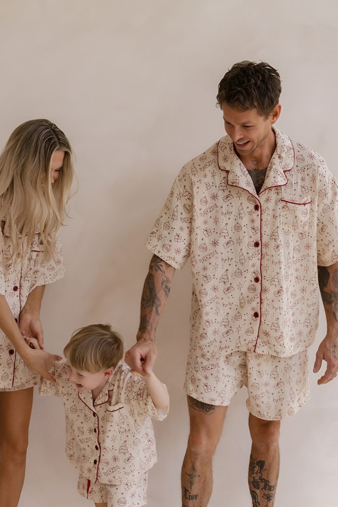 Earth Toned Matching Pyjamas with a Modern, Minimalist Feel