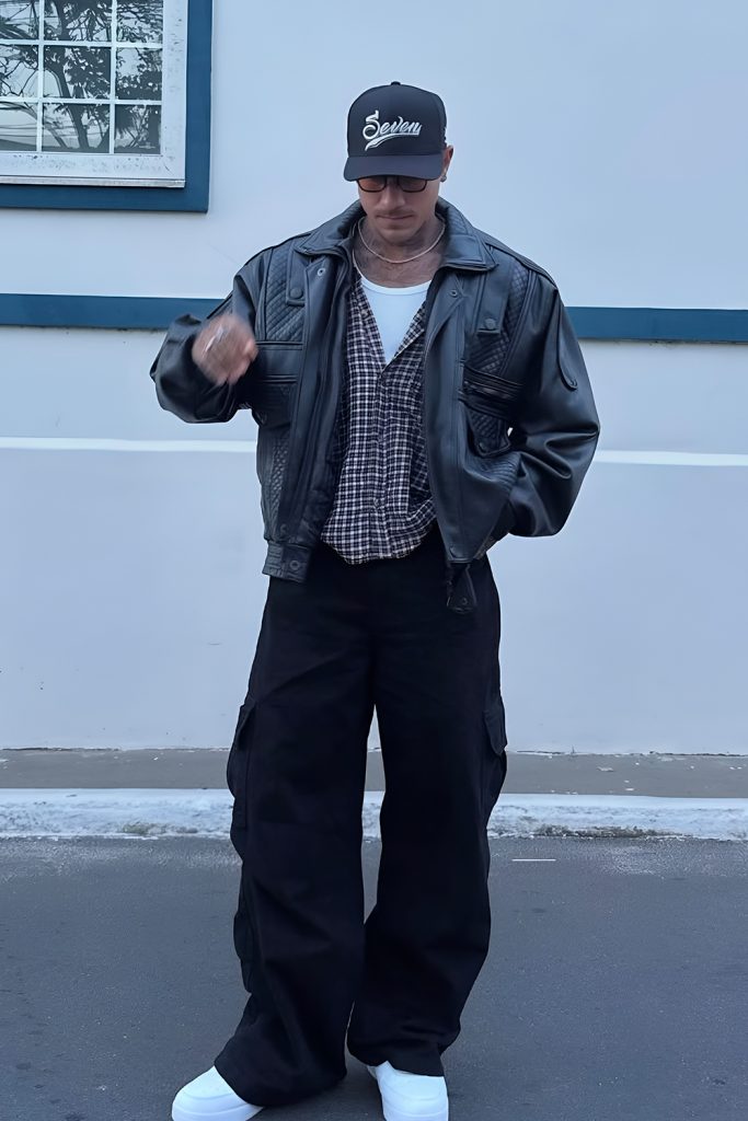 Elevated streetwear with leather jackets