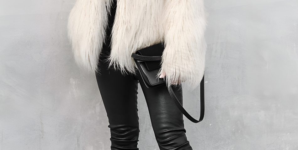 Faux Fur Coat and Leather Leggings for Glam Rock Impact