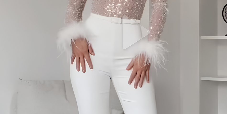 Fresh White Suits Combined with Sparkly Tops