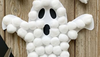 Friendly Ghosts Created from Cotton Balls