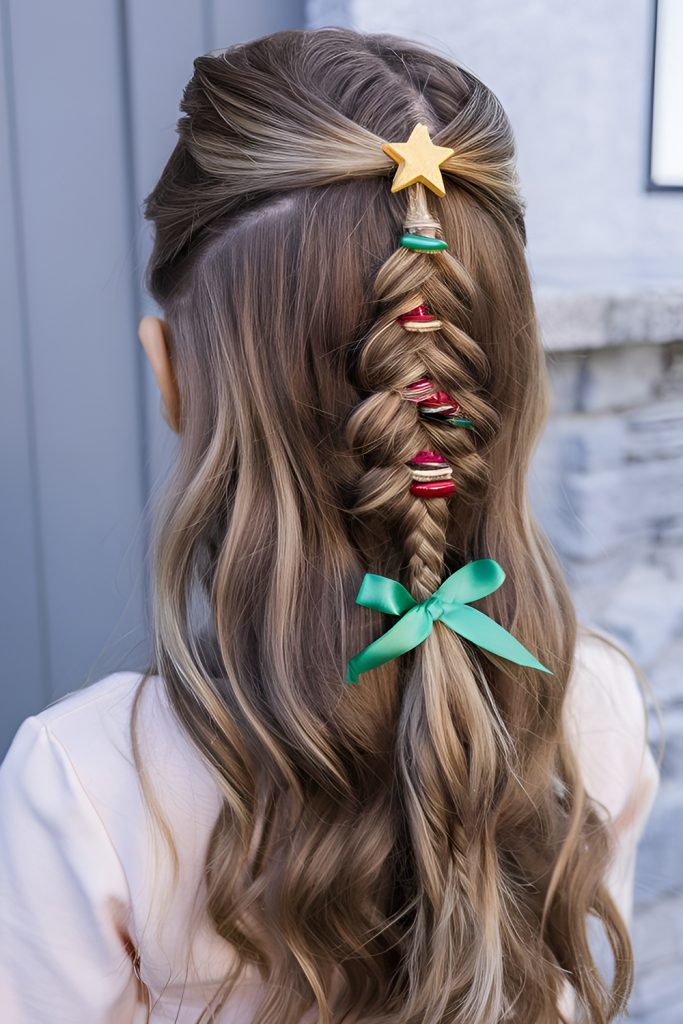 Giving a Ponytail the Appearance of a Christmas Tree