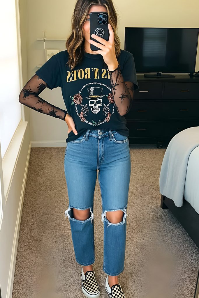Graphic Tee with Ripped Jeans for Street Vibes