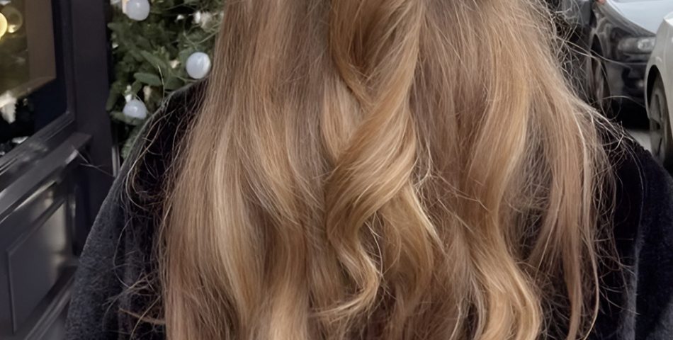 Half Up Hairstyle with a Velvet Bow