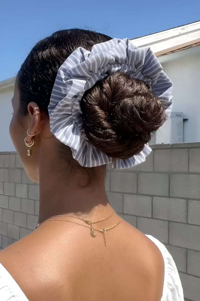 High Textured Bun with Scrunchie Flair