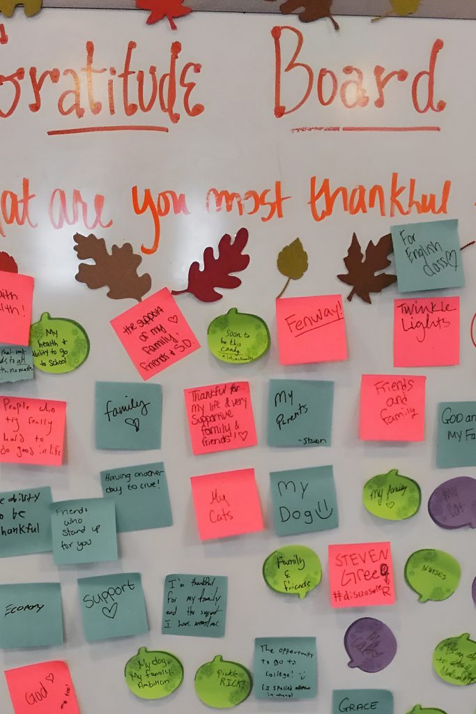 Include a Gratitude Wall for Meaningful Interaction