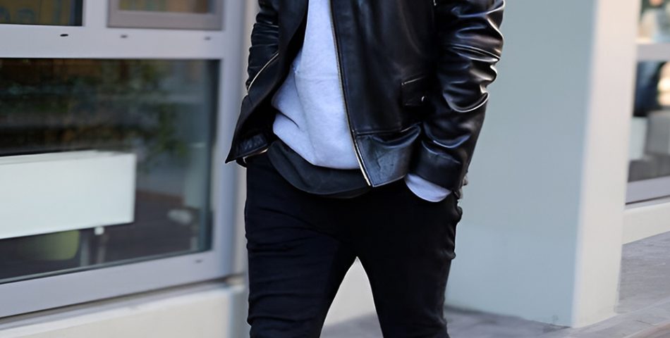 Leather Jacket Over a Lightweight Hoodie