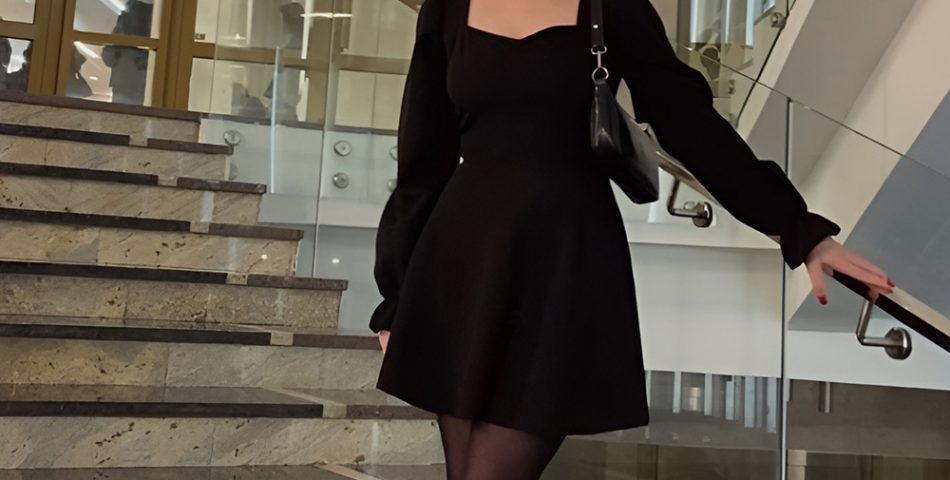 Little Black Dress with Winter Layers