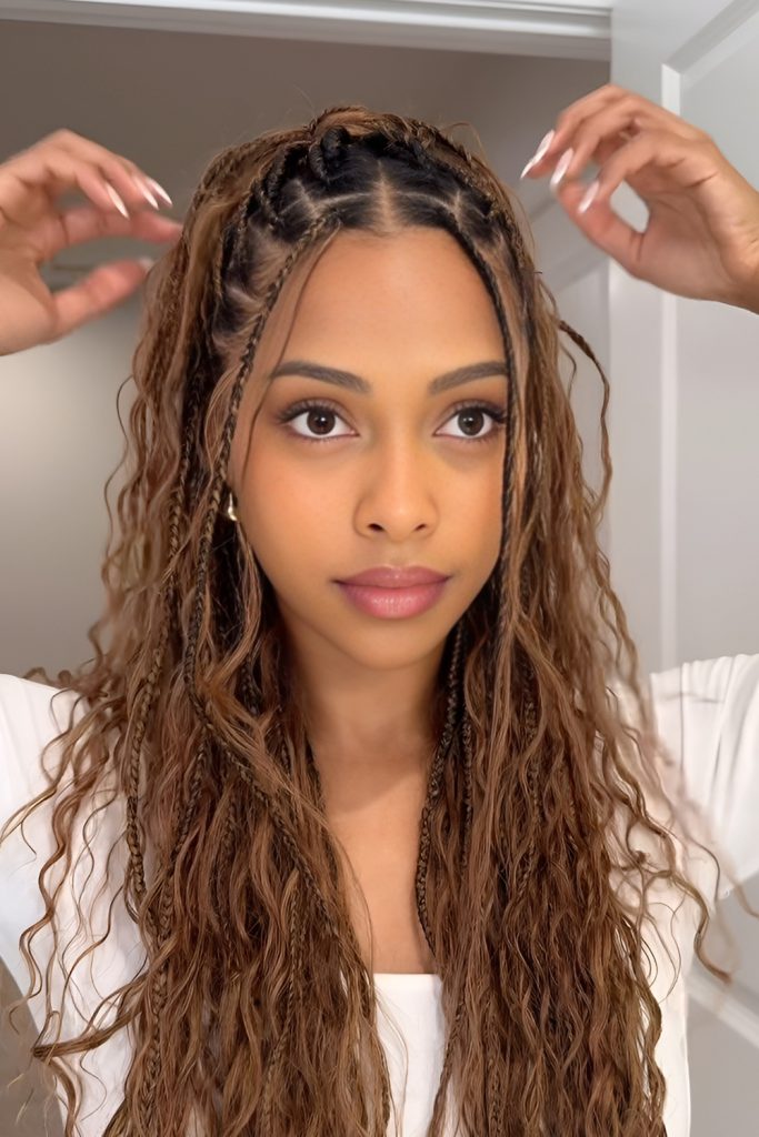Loose Boho Braid with Face Framing Layers