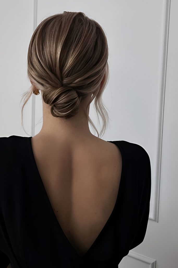Low Knot with Middle Part Elegance