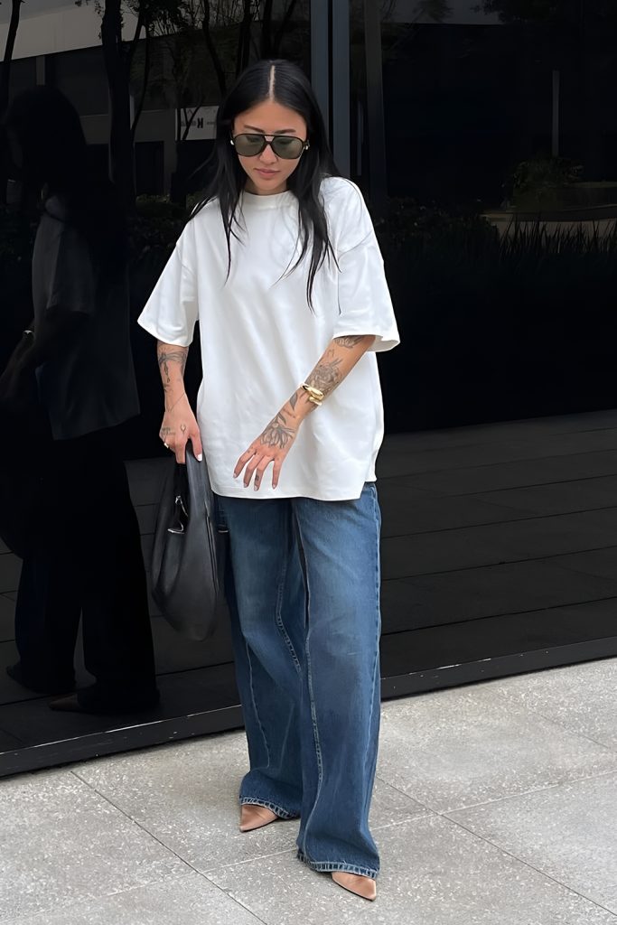 Make It with a Clean White Tee and Baggy Denim