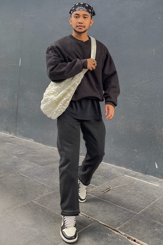 Minimal streetwear with tonal layering