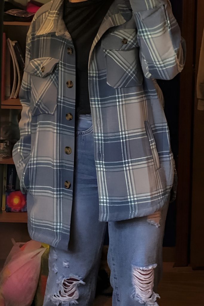 Mix vintage flannel with the emergency lined denim