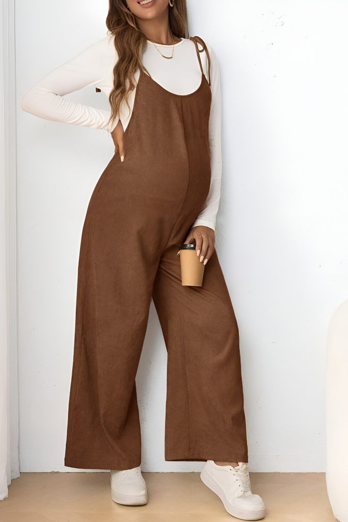 Modern Knit Jumpsuit for a Chic Maternity Outfit