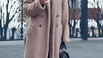 Monochrome Teddy Coat Look