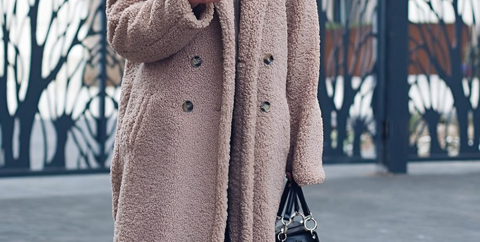 Monochrome Teddy Coat Look