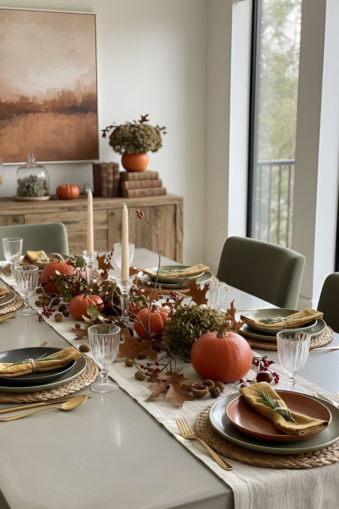 Nature Inspired Tables with Seasonal Greens and Textures