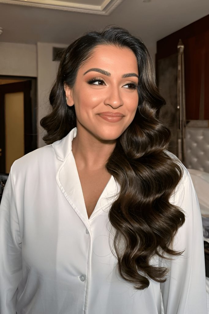 Polished Side Part with Hollywood Waves