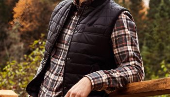 Quilted Vest Layered Over a Long Sleeve Shirt