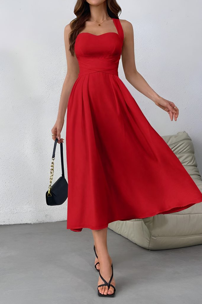 Red A Line Dress with Contemporary dress