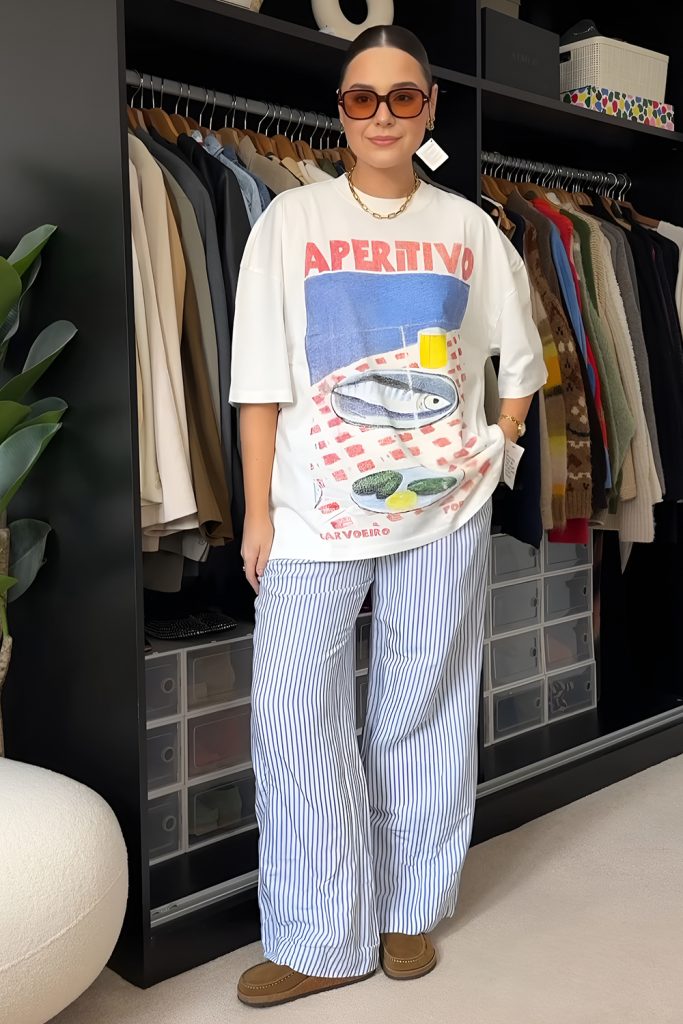 Retro Vibes with a Vintage Band T Shirt and Loose Fit Jeans