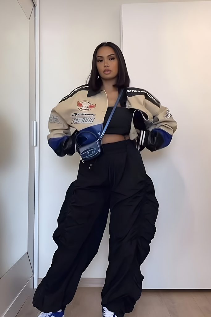 Statement Windbreaker with Tapered Joggers for Sporty Flair
