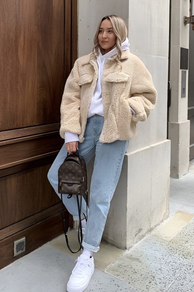 Street Style Teddy Coat with Hoodies