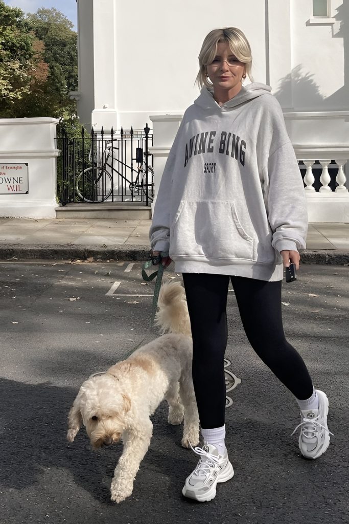 Streetwear Vibes with an Oversized Hoodie and Sneakers