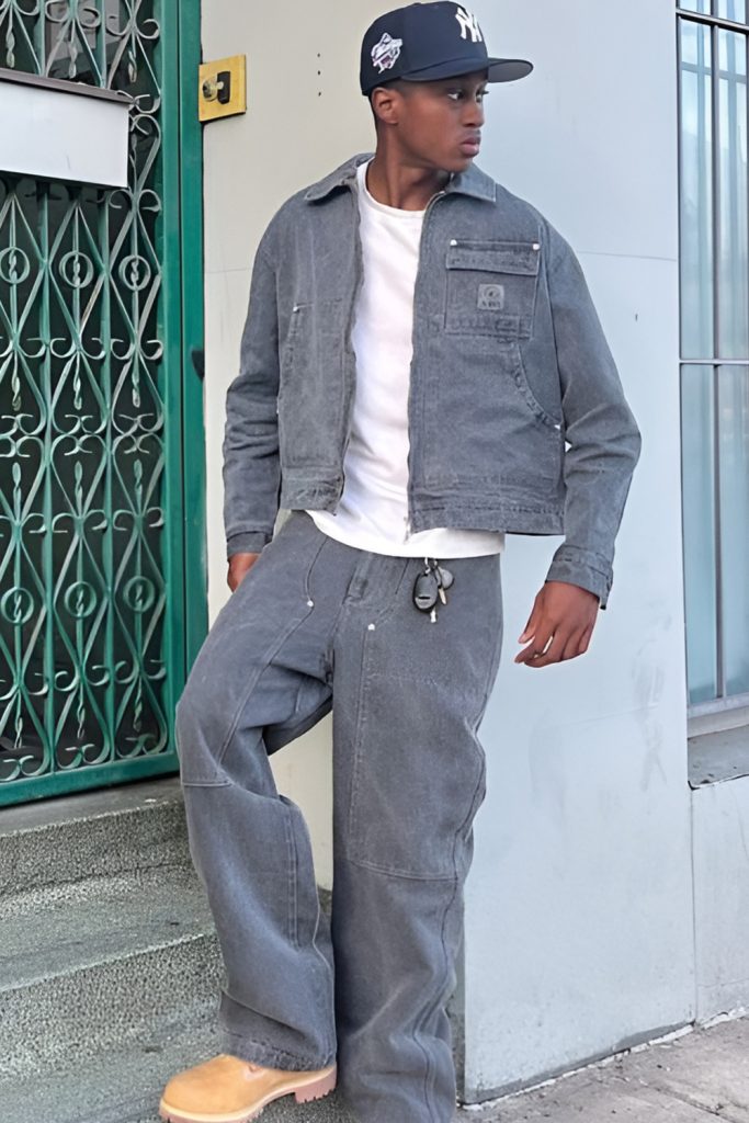 Streetwear with statement footwear as a focal point
