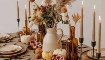 Table Dressing with Layered Textures and Nature