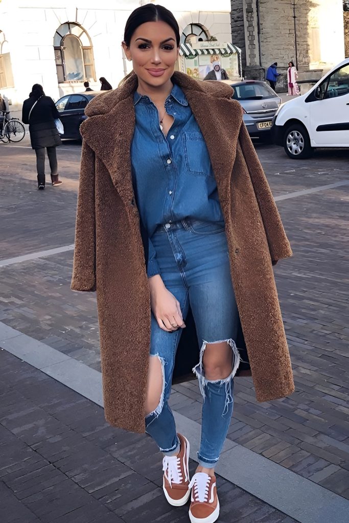 Teddy Coat and Denim on Denim